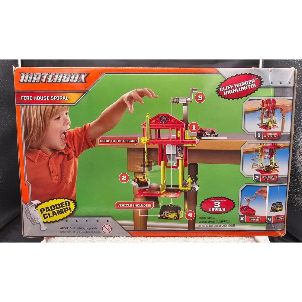 NIP Matchbox Cliff Hangers Fire Station Play Set. Clamps On Tables-Cliff Hanger